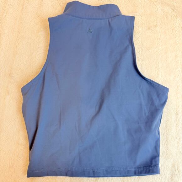 Balance Athletica Workout Top Stretch Spots Bra Yoga M Blue Cropped Zip Up - Picture 2 of 10